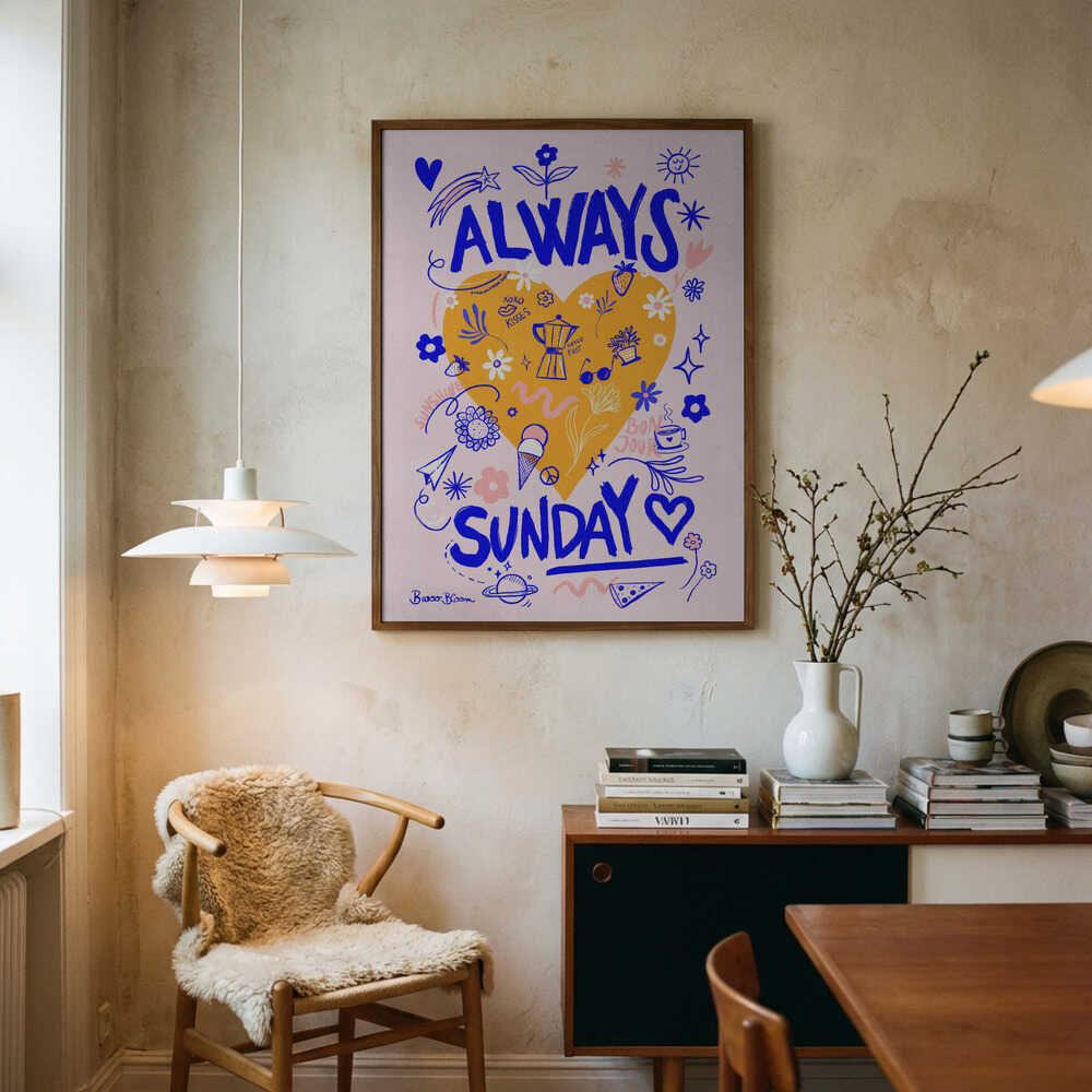 Always Sunday Doodles Art Print UK — Botanical Fresh Wall Art — Kitchen — Wall It All Prints