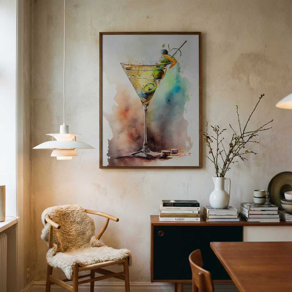 Vibrant Martini Painting Art Print UK — Abstract Vibrant Wall Art — Kitchen — Wall It All Prints