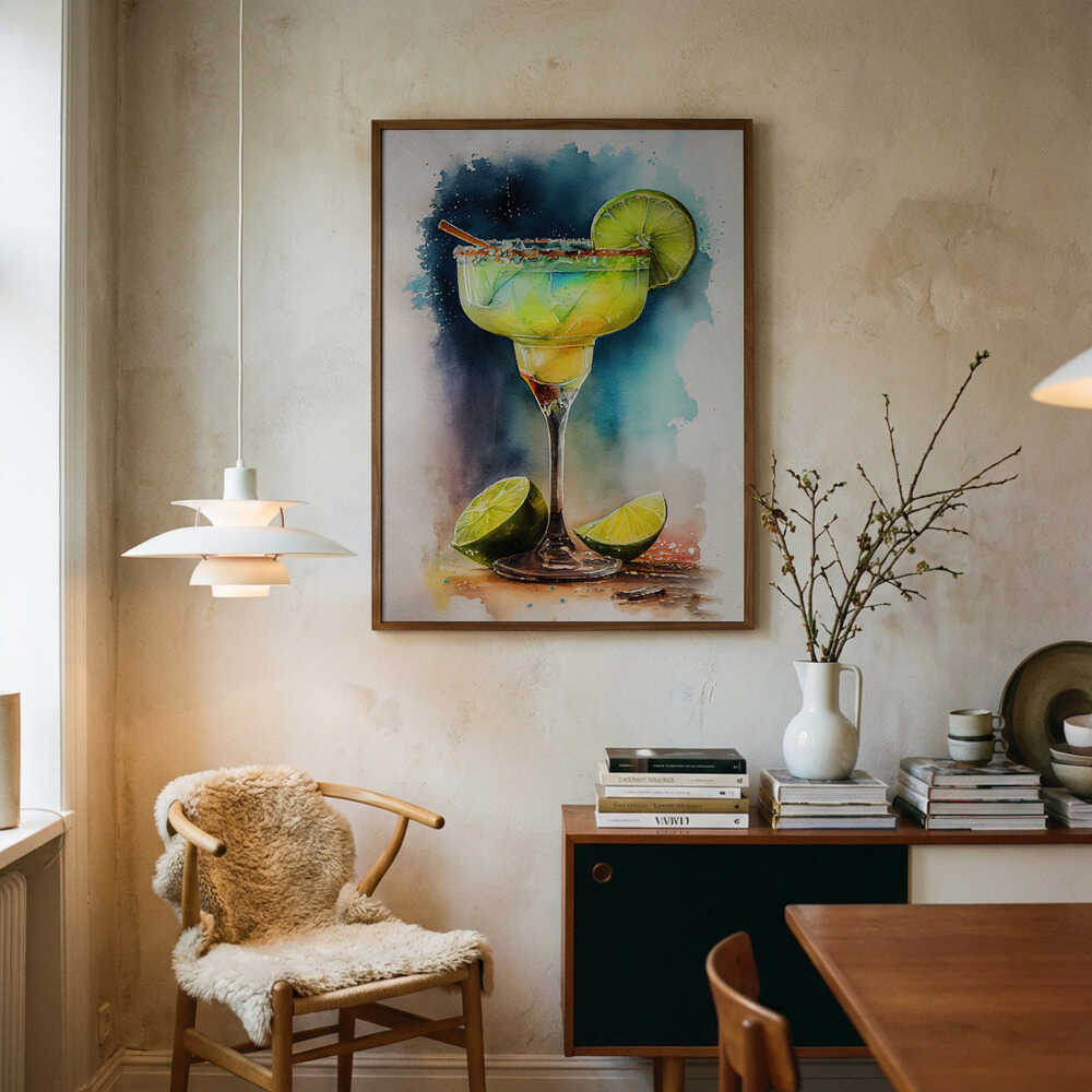Vibrant Watercolor Margarita Art Print UK — Abstract Vibrant Wall Art — Kitchen — Wall It All Prints