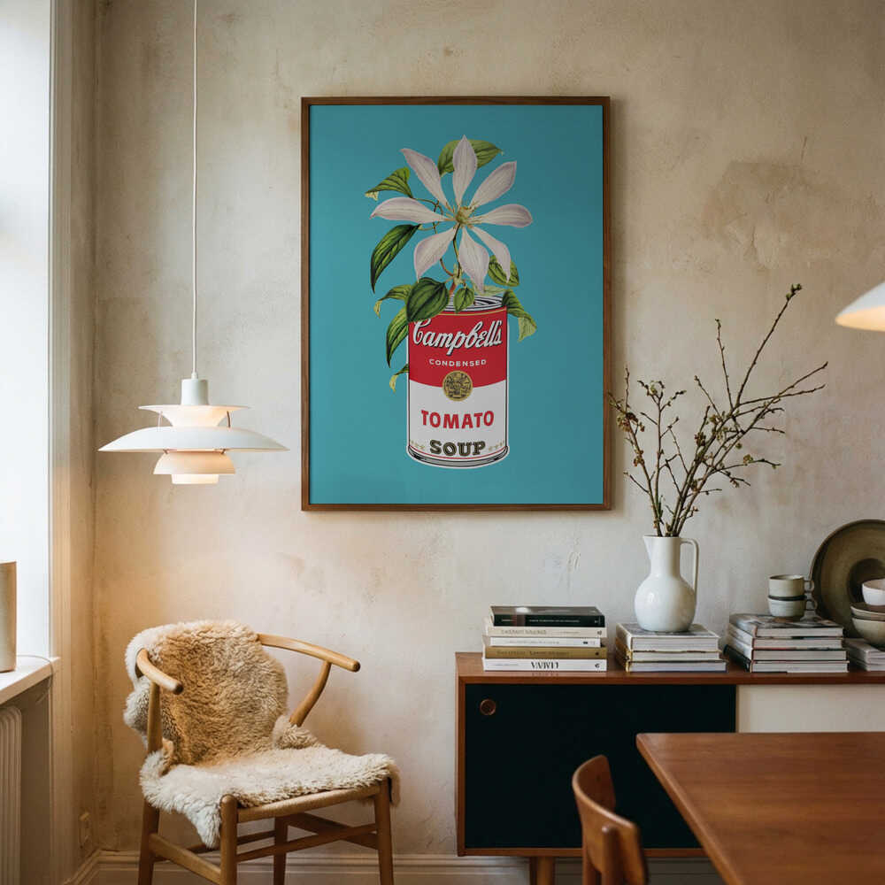 Campbells and Flowers Art Print UK — Botanical Vibrant Wall Art — Kitchen — Wall It All Prints
