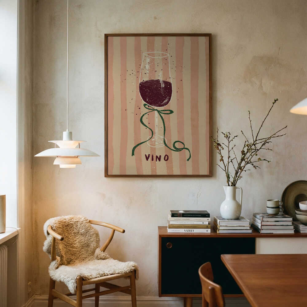 Elegant Vino Stripes Art Print UK — Abstract Calm Wall Art — Kitchen — Wall It All Prints