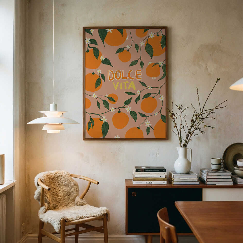 Oranges Dolce Vita Art Print UK — Abstract Vibrant Wall Art — Living Room — Wall It All Prints