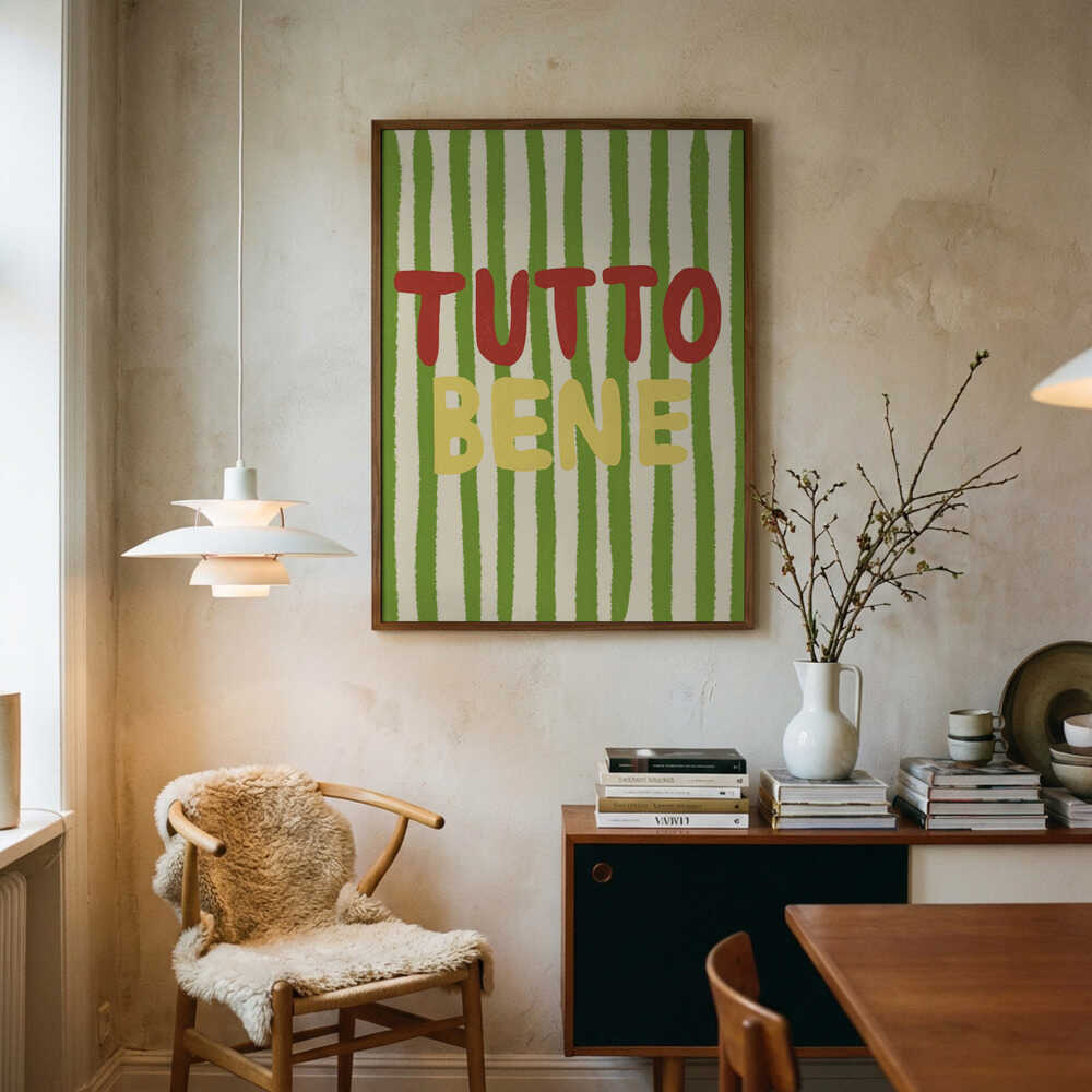 Tutto Bene All Good Art Print UK — Abstract Vibrant Wall Art — Living Room — Wall It All Prints
