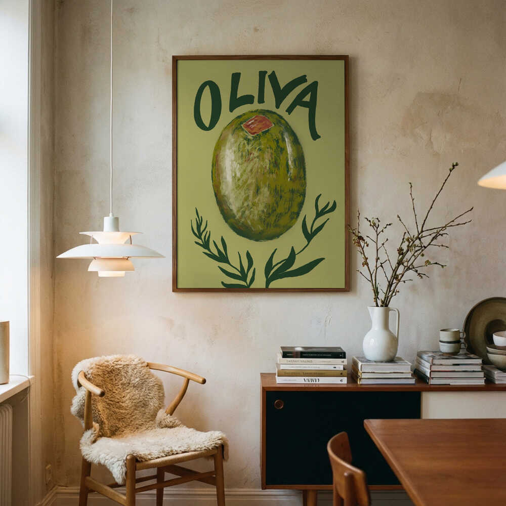Delicious Stuffed Olive Art Print UK — Abstract Vibrant Wall Art — Kitchen — Wall It All Prints