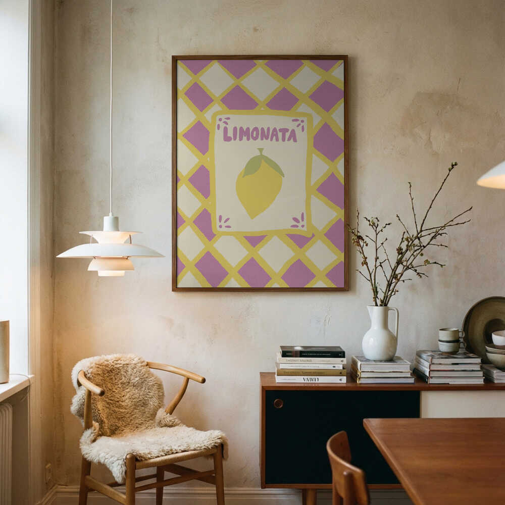 Limonata Lemon Delight Art Print UK — Animal Vibrant Wall Art — Kitchen — Wall It All Prints