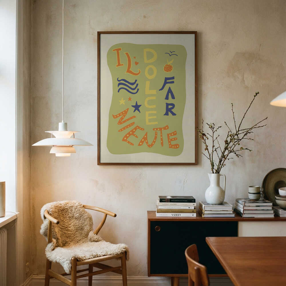 Il Dolce Far Niente Art Print UK — Abstract Vibrant Wall Art — Kitchen — Wall It All Prints