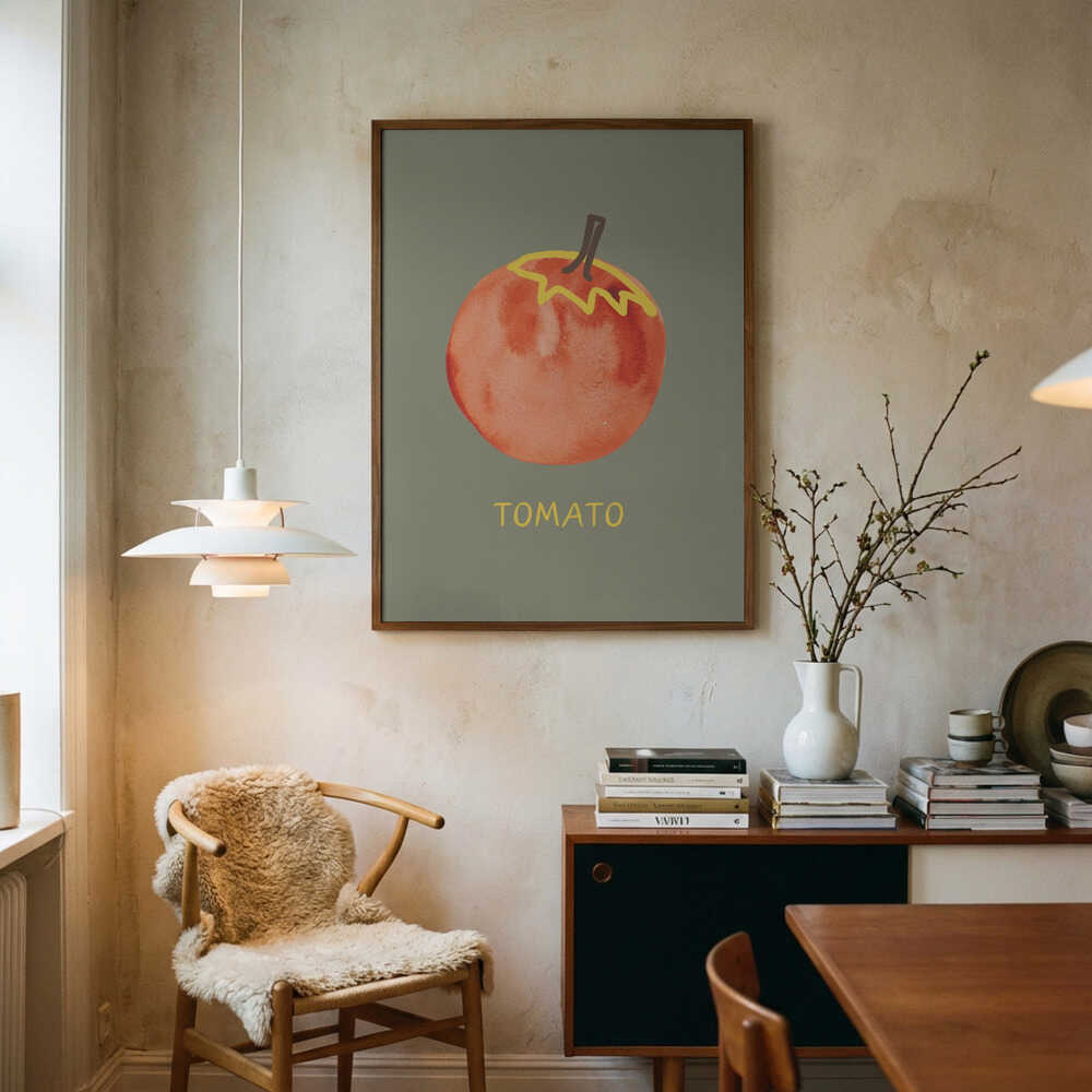 Fresh Watercolor Tomato Art Print UK — Food Vibrant Wall Art — Kitchen — Wall It All Prints