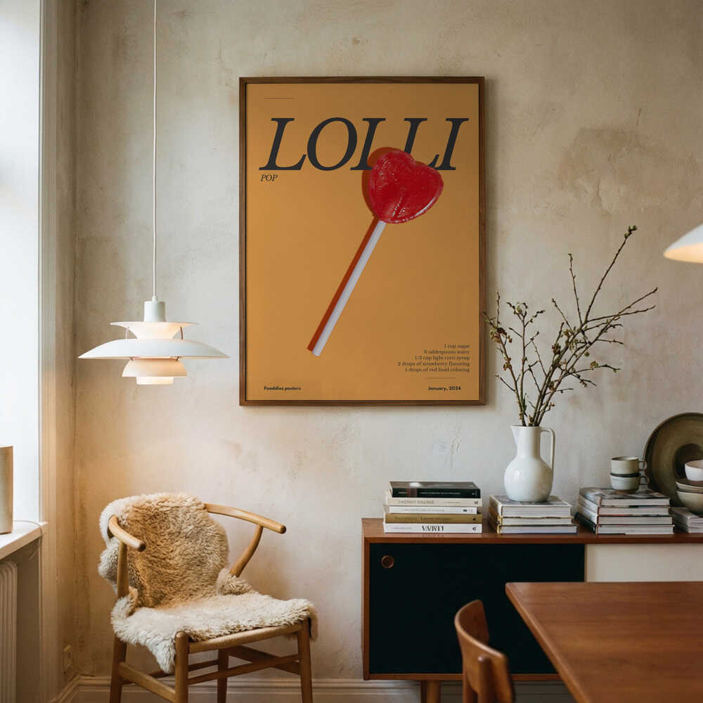 Sweet Heart Lollipop Art Print UK — Japanese Vibrant Wall Art — Living Room — Wall It All Prints
