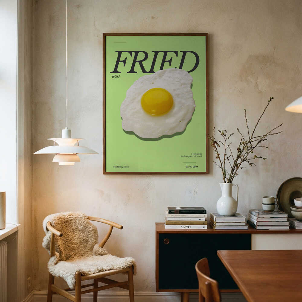 Perfect Fried Egg Art Print UK — Abstract Vibrant Wall Art — Kitchen — Wall It All Prints