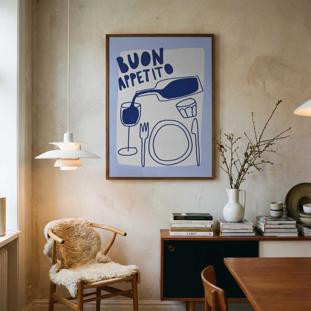 Dining Delight Art Print UK — Abstract Minimal Wall Art — Kitchen — Wall It All Prints