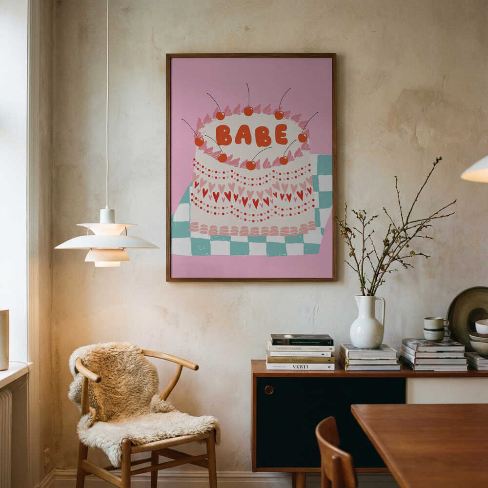 Sweet Babe Cake Art Print UK — Abstract Vibrant Wall Art — Kitchen — Wall It All Prints