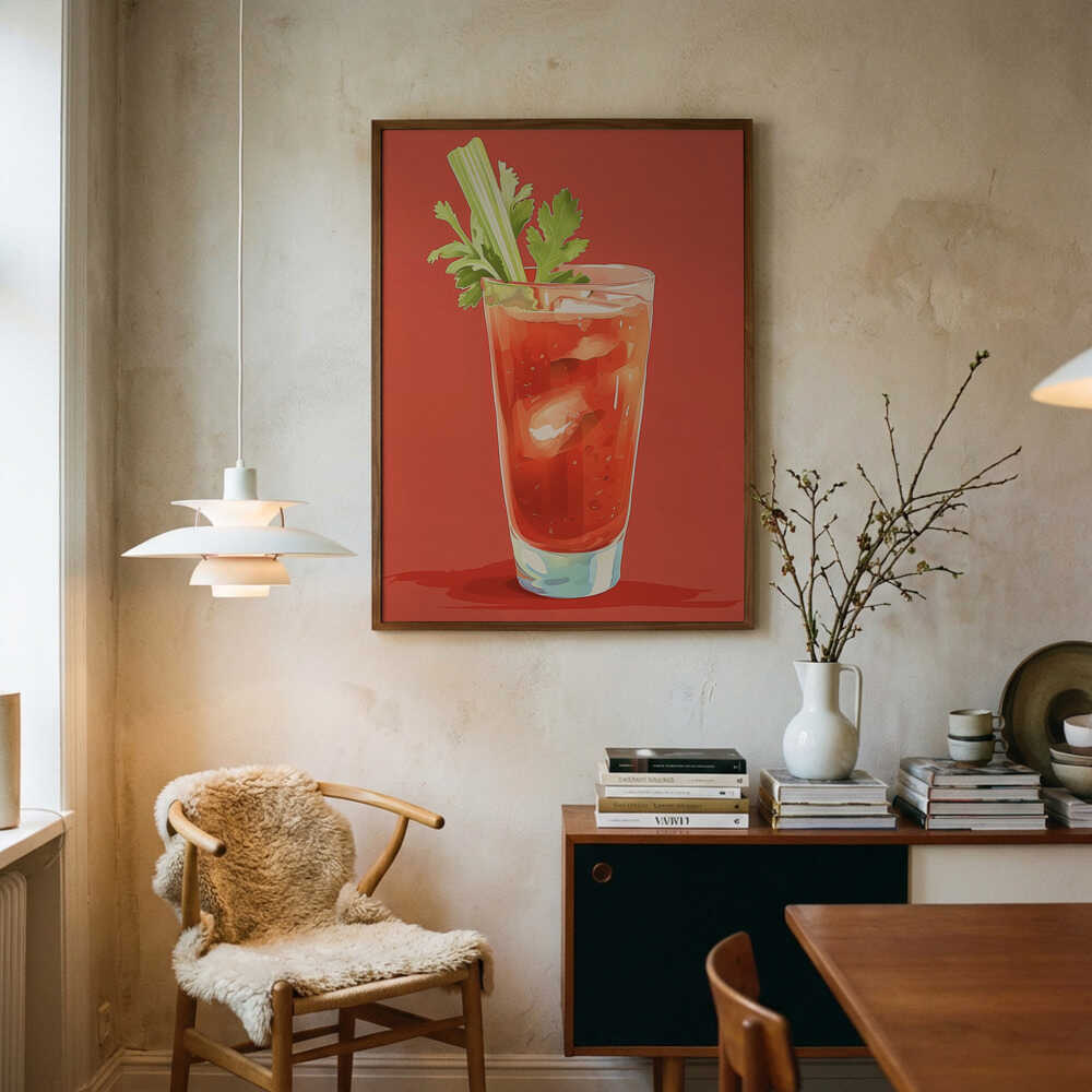 Refreshing Bloody Mary Art Print UK — Botanical Calm Wall Art — Kitchen — Wall It All Prints