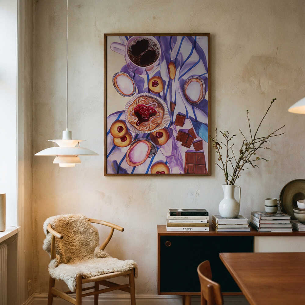 Cozy Morning Pastries Art Print UK — Food Vibrant Wall Art — Kitchen — Wall It All Prints