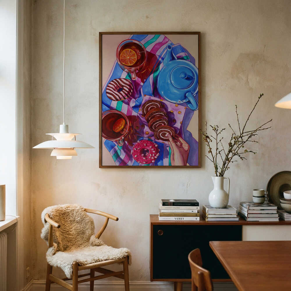 Sweet Tea Time Art Print UK — Abstract Vibrant Wall Art — Kitchen — Wall It All Prints