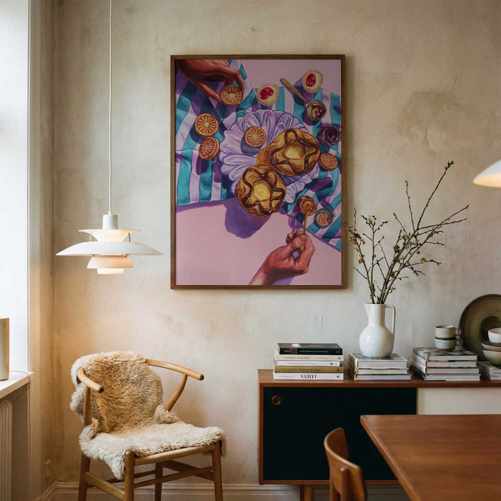 Sweet Dessert Spread Art Print UK — Portrait Vibrant Wall Art — Kitchen — Wall It All Prints