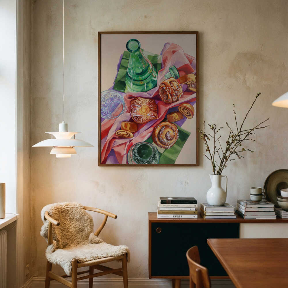 Sweet Morning Pastries Art Print UK — Abstract Vibrant Wall Art — Kitchen — Wall It All Prints