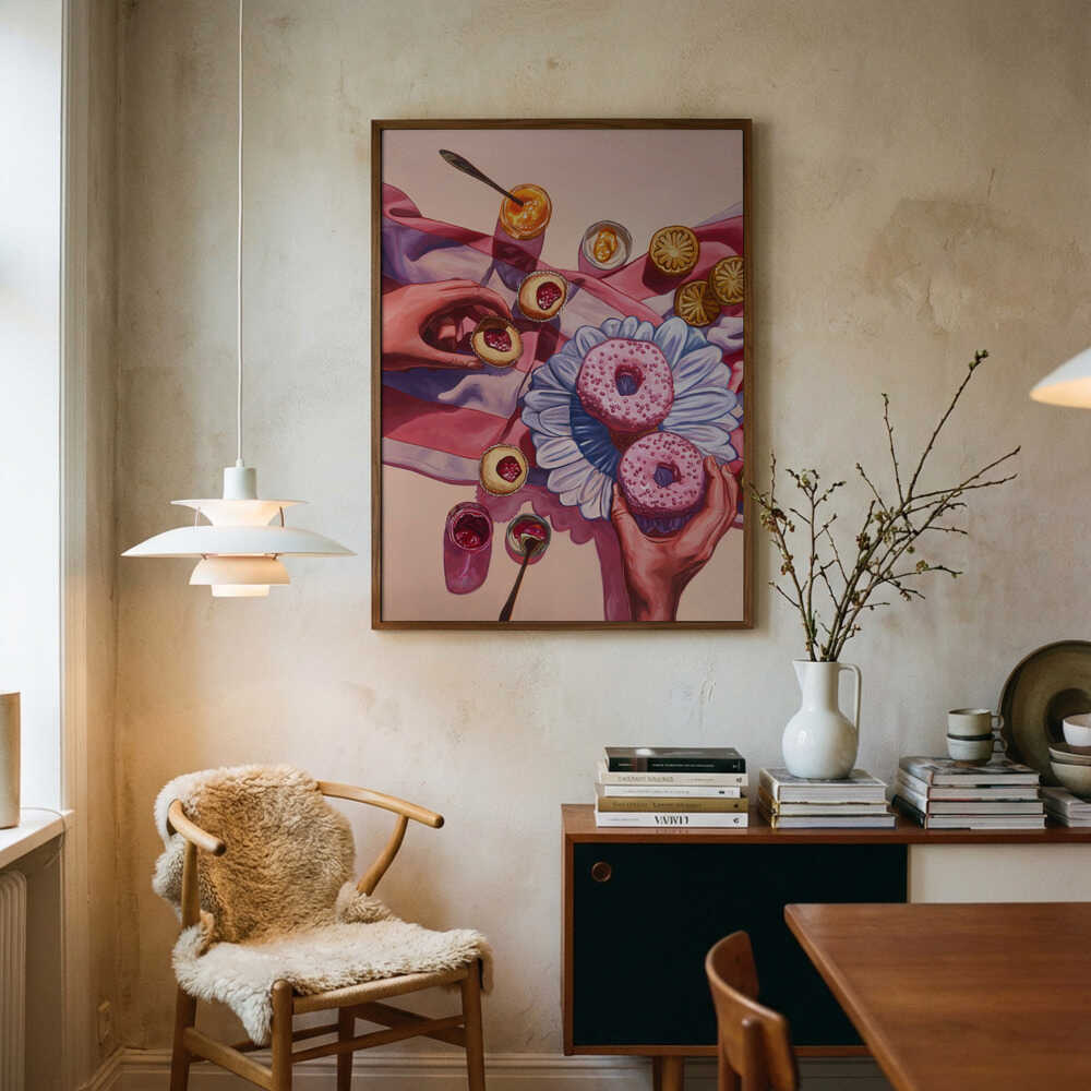 Sweet Pink Treats Art Print UK — Food Vibrant Wall Art — Kitchen — Wall It All Prints