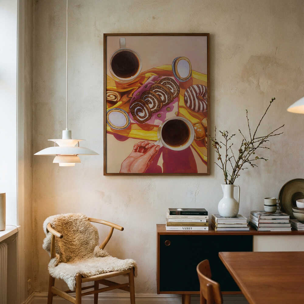 Sweet Treats And Coffee Art Print UK — Food Vibrant Wall Art — Kitchen — Wall It All Prints