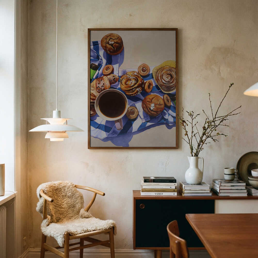 Cozy Morning Pastries Art Print UK — Abstract Vibrant Wall Art — Kitchen — Wall It All Prints