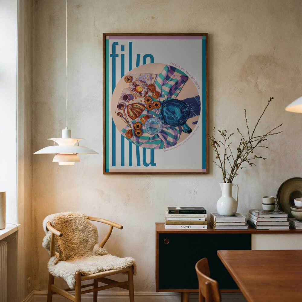 Fika Morning Spread Art Print UK — Food Vibrant Wall Art — Kitchen — Wall It All Prints