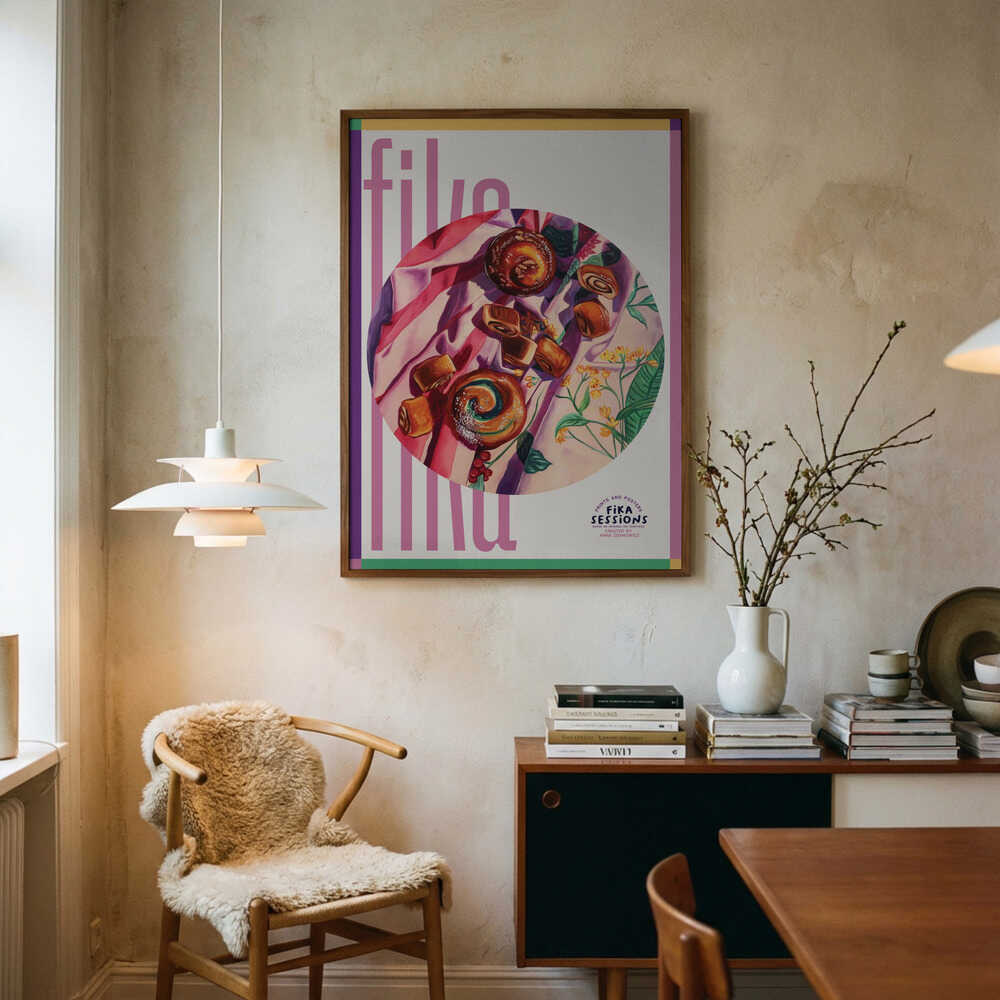 Vibrant Morning Pastries Art Print UK — Botanical Fresh Wall Art — Kitchen — Wall It All Prints