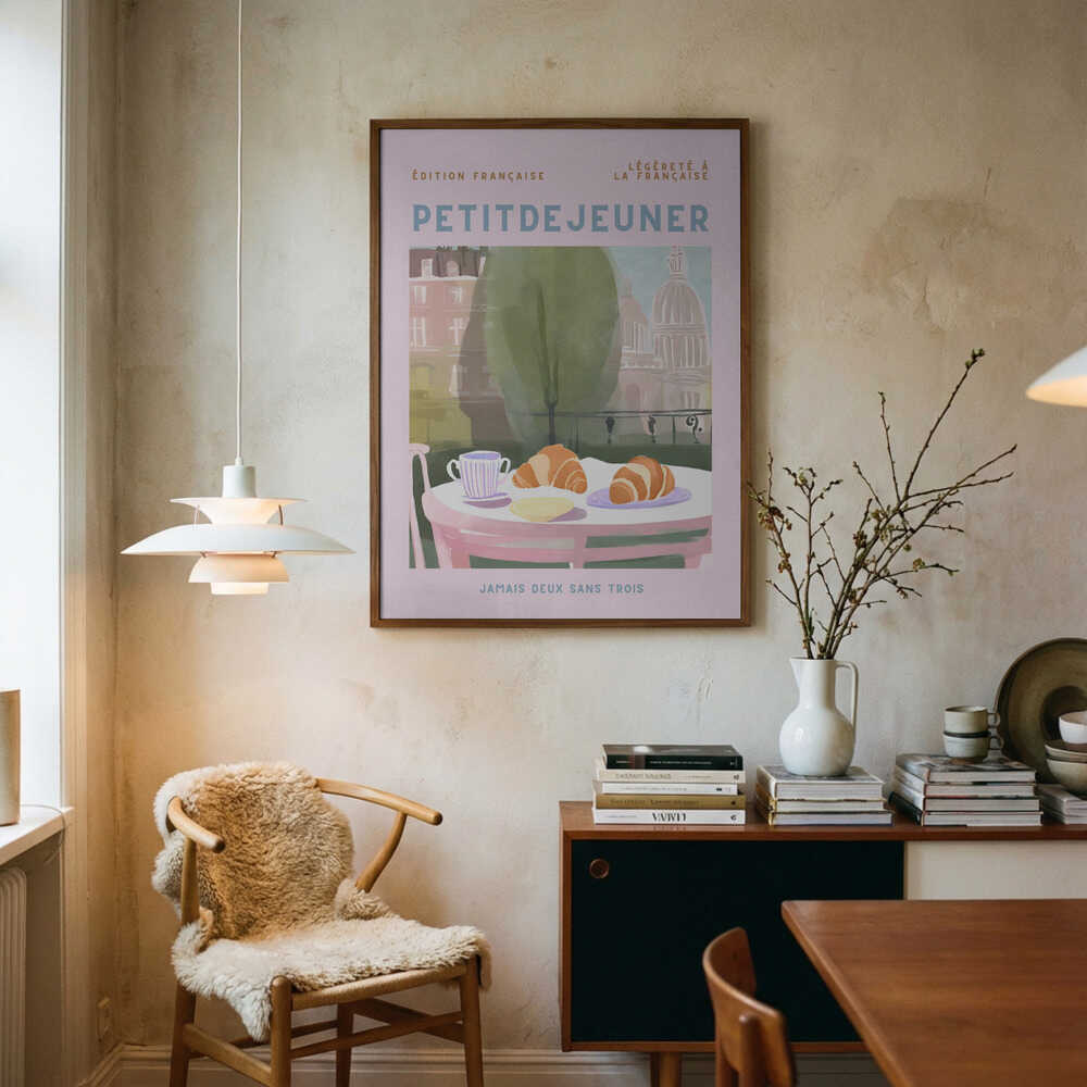 Parisian Balcony Breakfast Art Print UK — Food Calm Wall Art — Kitchen — Wall It All Prints