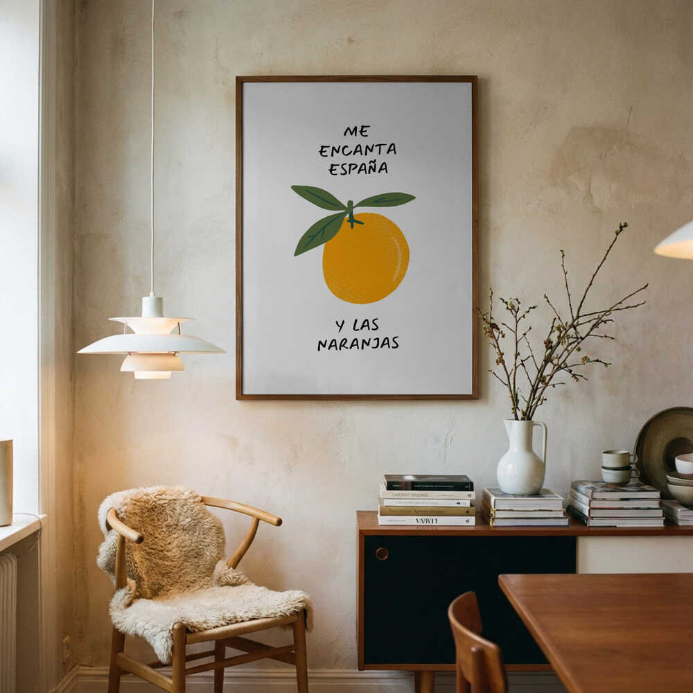 Spanish Orange Love Art Print UK — Food Dark Wall Art — Kitchen — Wall It All Prints