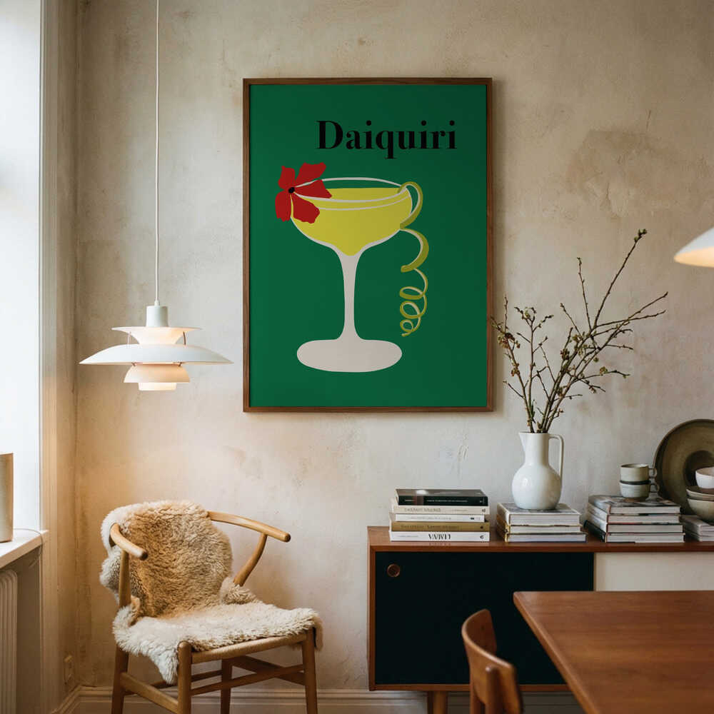 Classic Daiquiri Illustration Art Print UK — Botanical Vibrant Wall Art — Living Room — Wall It All Prints