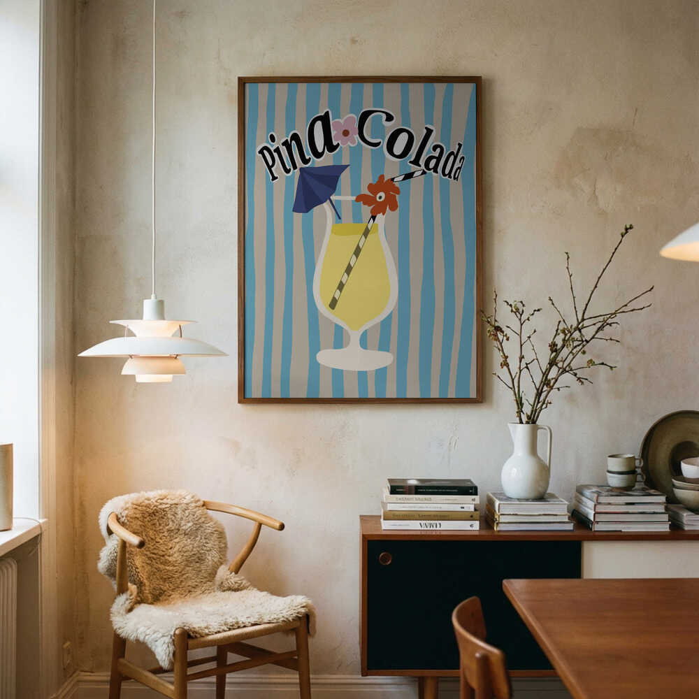 Tropical Pina Colada Art Print UK — Botanical Fresh Wall Art — Living Room — Wall It All Prints