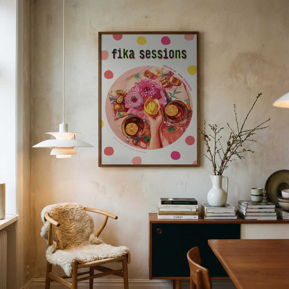 Sweet Fika Sessions Art Print UK — Food Vibrant Wall Art — Kitchen — Wall It All Prints