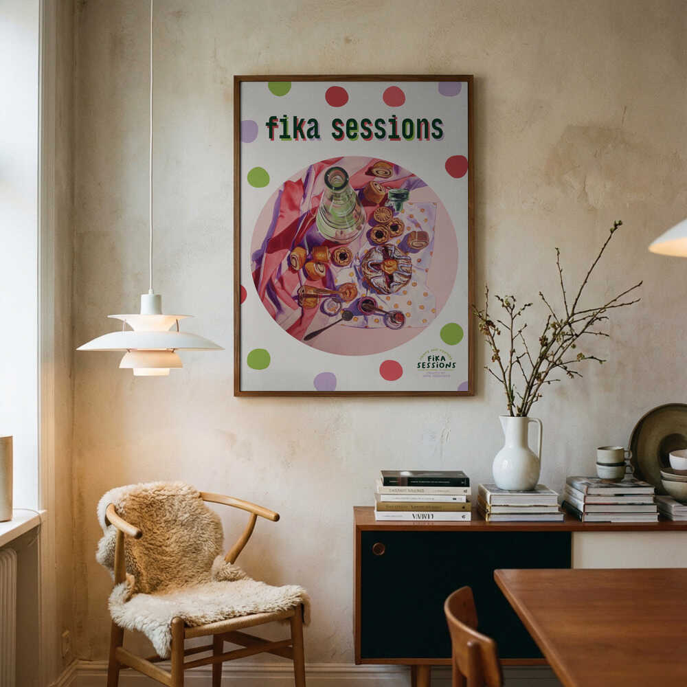 Cozy Fika Spread Art Print UK — Food Vibrant Wall Art — Kitchen — Wall It All Prints