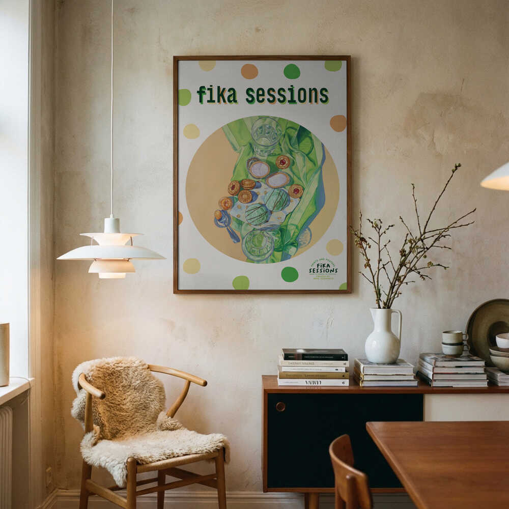 Fika Sessions Sweets Art Print UK — Food Fresh Wall Art — Kitchen — Wall It All Prints