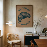 Croissant S'il Vous Plait Art Print UK — Vintage Minimal Wall Art — Kitchen — Wall It All Prints