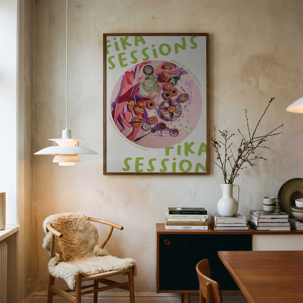 Sweet Fika Pastries Art Print UK — Food Vibrant Wall Art — Kitchen — Wall It All Prints