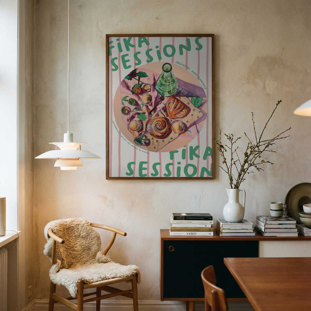 Cozy Fika Spread Art Print UK — Food Warm Wall Art — Kitchen — Wall It All Prints