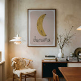 Simple Banana Illustration Art Print UK — Botanical Vibrant Wall Art — Kitchen — Wall It All Prints