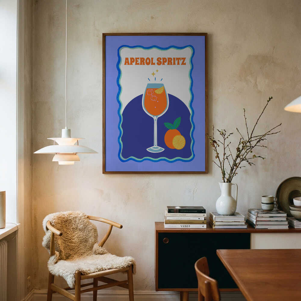 Aperol Spritz Art Print UK — Vintage Vibrant Wall Art — Kitchen — Wall It All Prints