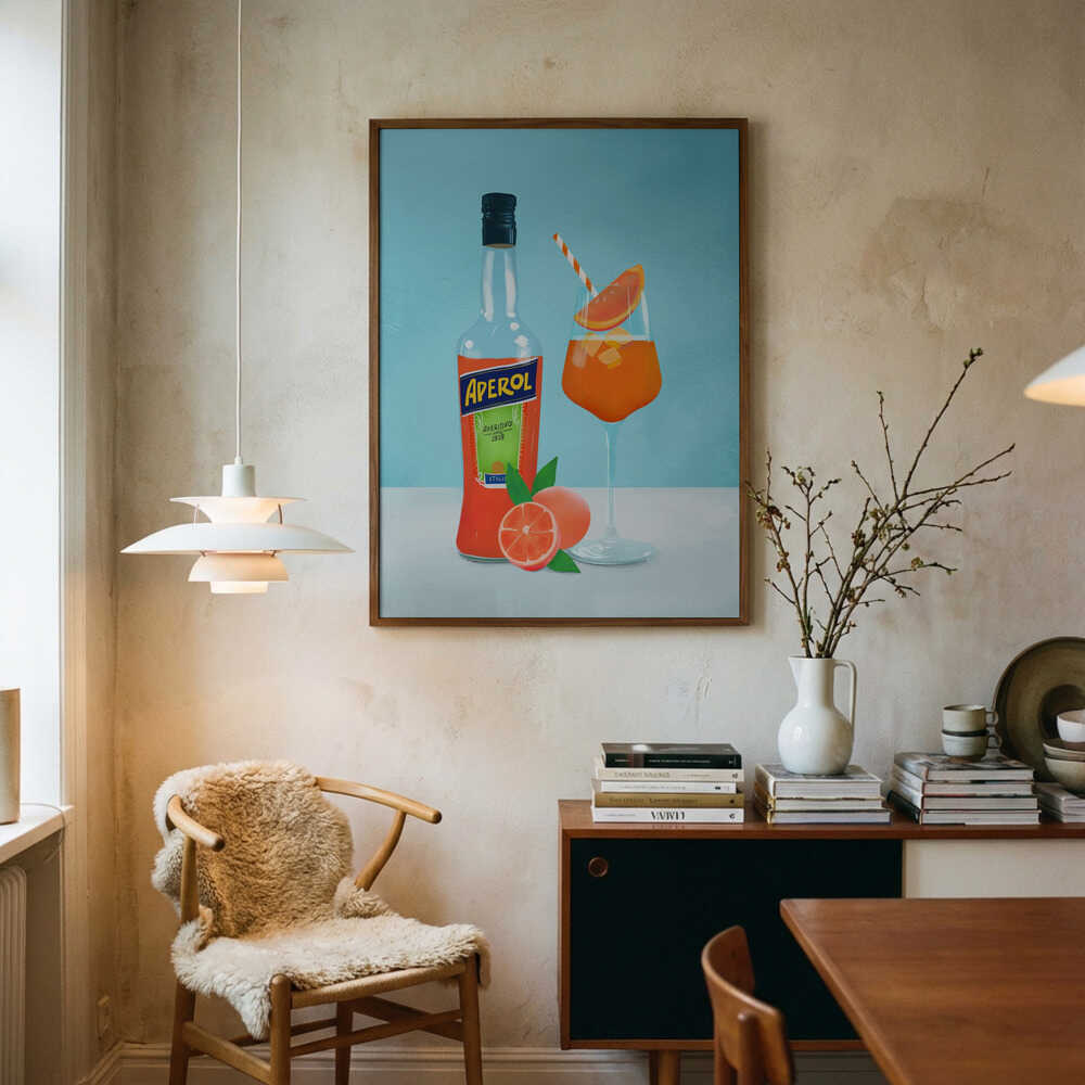 Aperol Spritz Art Print UK — Food Vibrant Wall Art — Kitchen — Wall It All Prints
