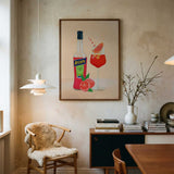 Aperol Spritz Art Print UK — Abstract Vibrant Wall Art — Kitchen — Wall It All Prints