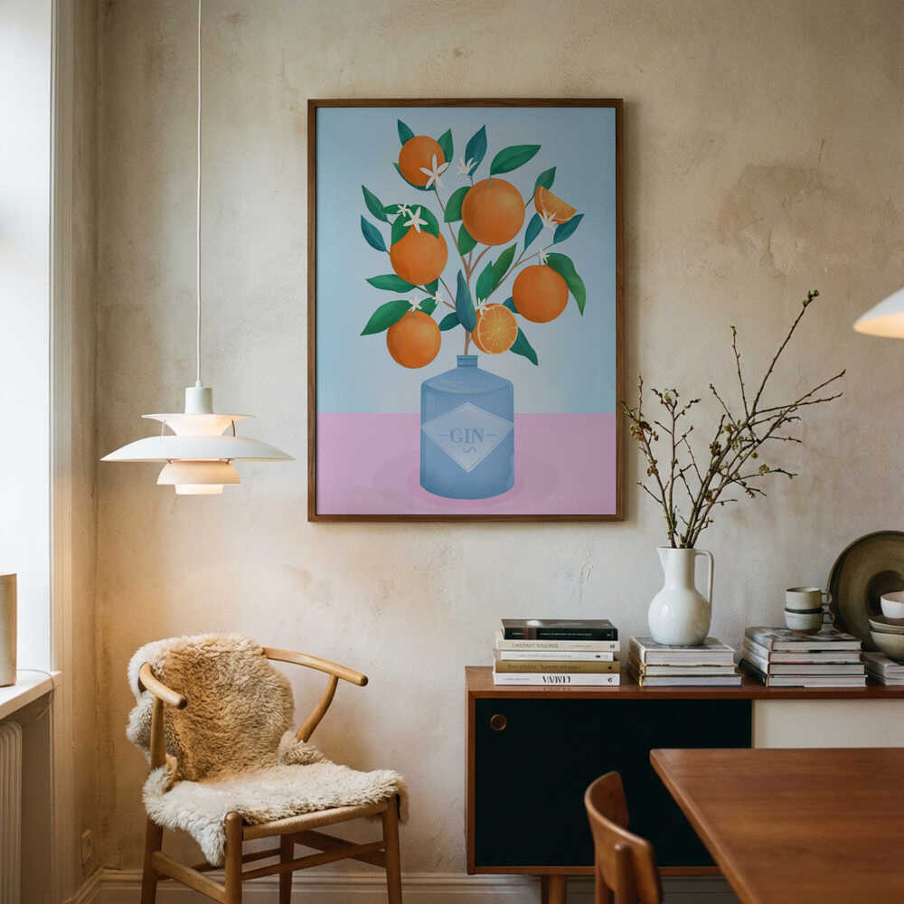 Oranges Art Print UK — Botanical Vibrant Wall Art — Kitchen — Wall It All Prints
