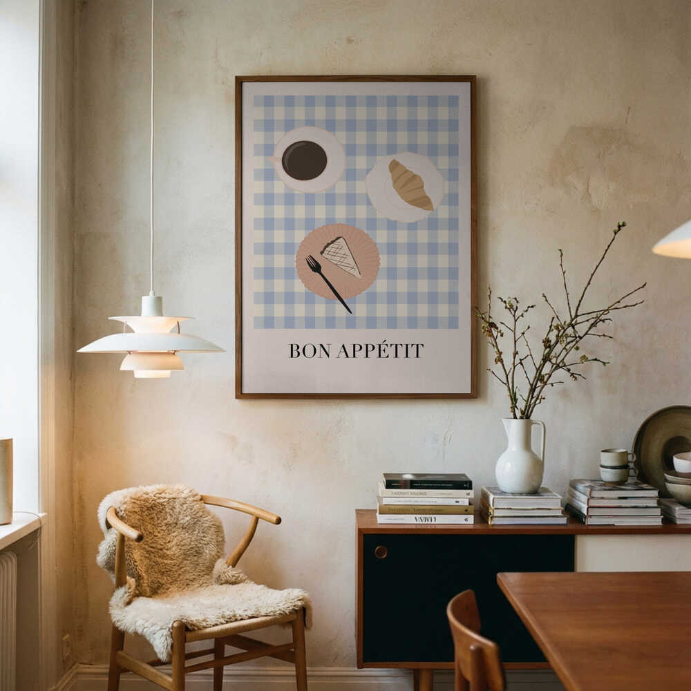 Sweet Parisian Breakfast Art Print UK — Abstract Calm Wall Art — Kitchen — Wall It All Prints