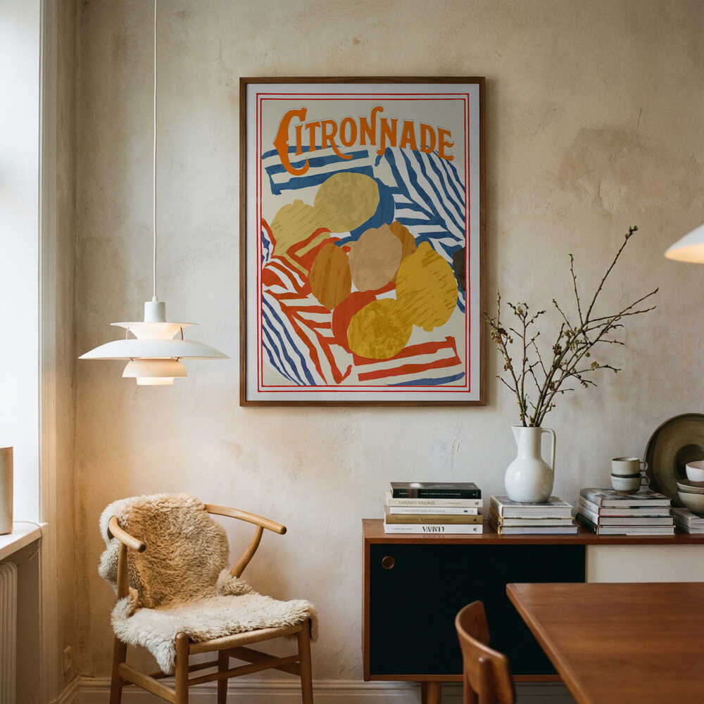 Citronnade Summer Stripes Art Print UK — Abstract Vibrant Wall Art — Kitchen — Wall It All Prints