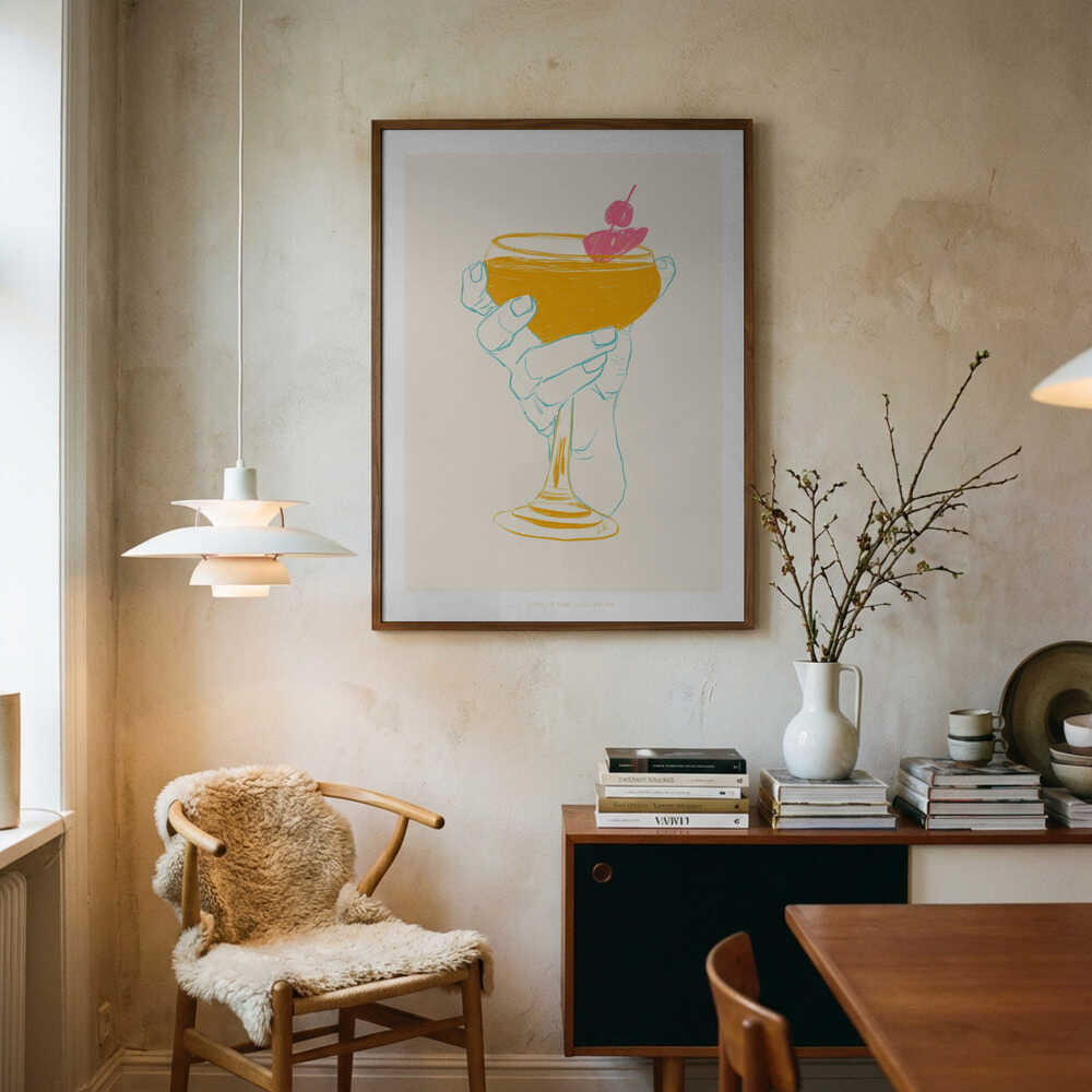 Jlr Cocktail1 Art Print UK — Vintage Vibrant Wall Art — Living Room — Wall It All Prints