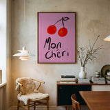 Mon Cheri Cherries Art Print UK — Abstract Vibrant Wall Art — Kitchen — Wall It All Prints