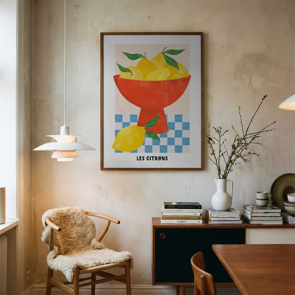 Les Citrons Art Print UK — Abstract Vibrant Wall Art — Kitchen — Wall It All Prints
