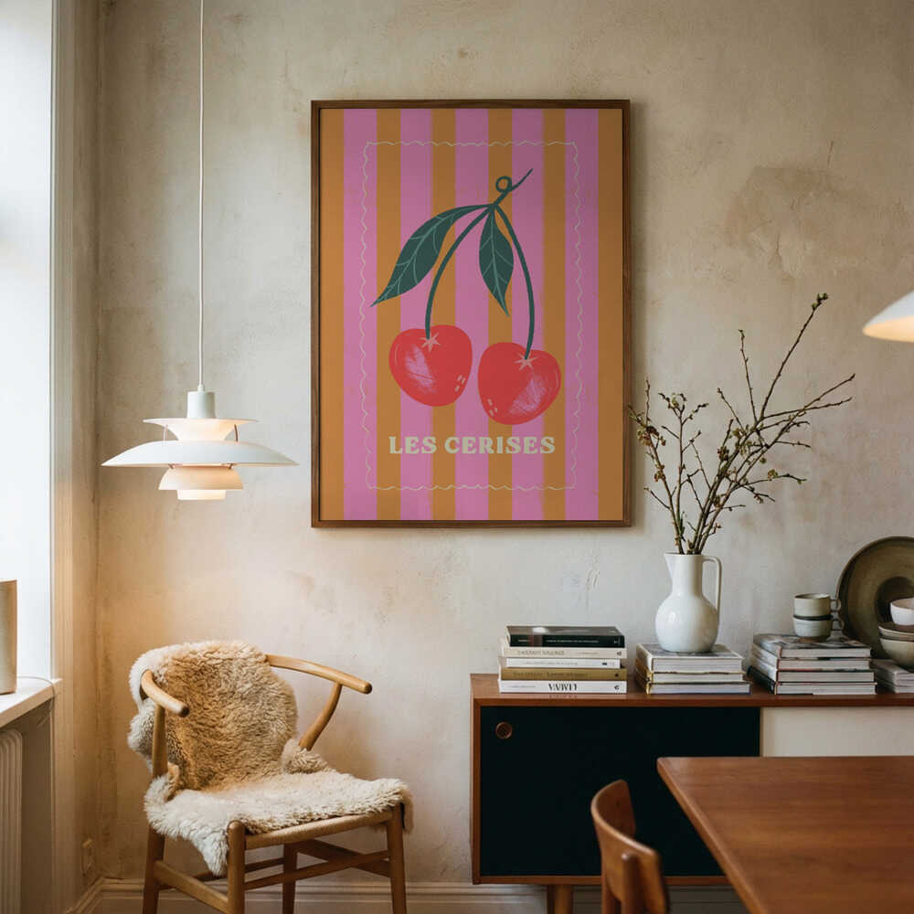 Les Cerises Art Print UK — Vintage Vibrant Wall Art — Kitchen — Wall It All Prints