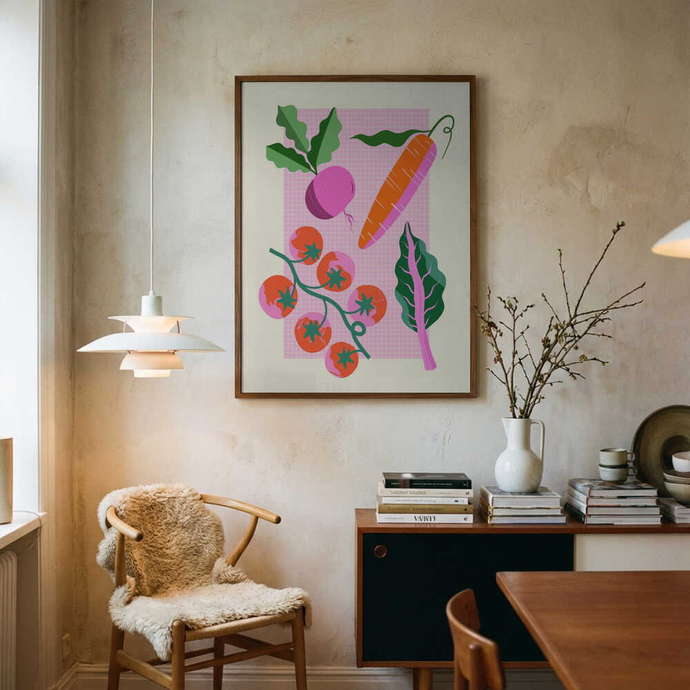 Veggies Art Print UK — Botanical Vibrant Wall Art — Kitchen — Wall It All Prints