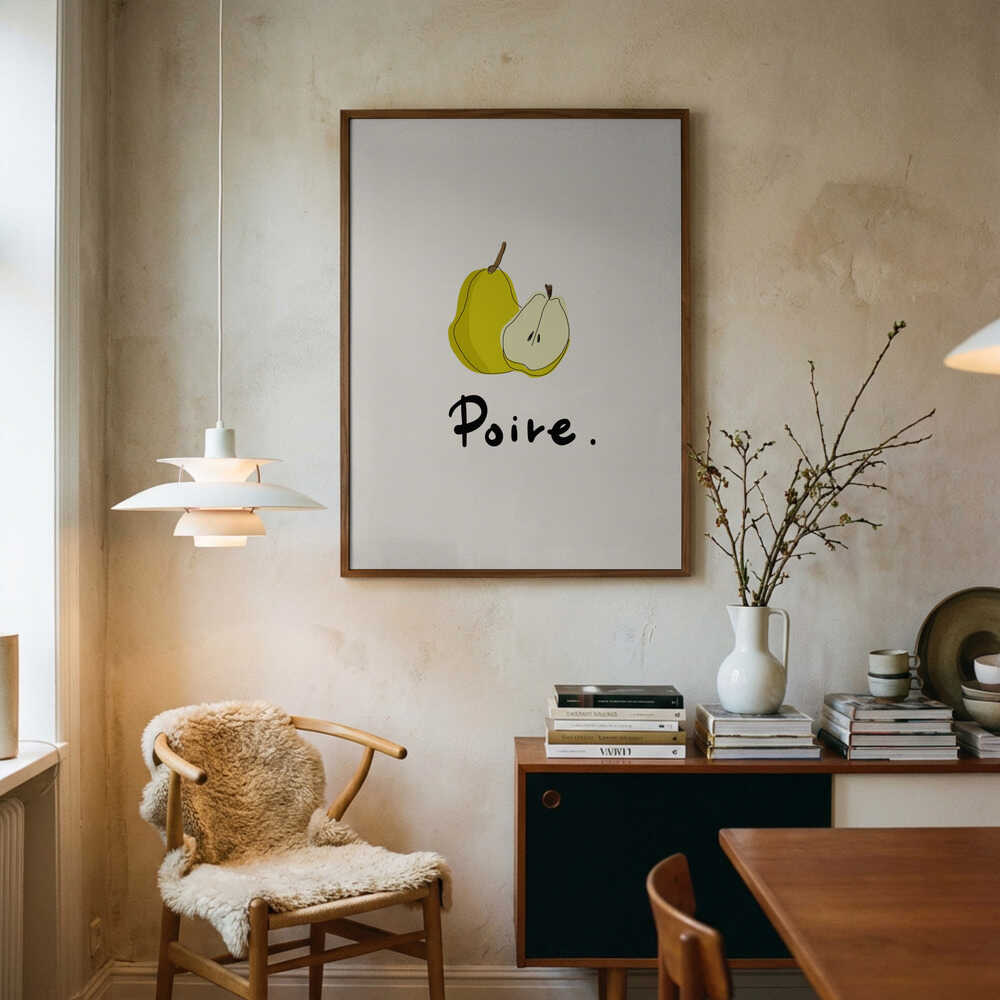 Fresh Cut Pear Art Print UK — Abstract Vibrant Wall Art — Kitchen — Wall It All Prints