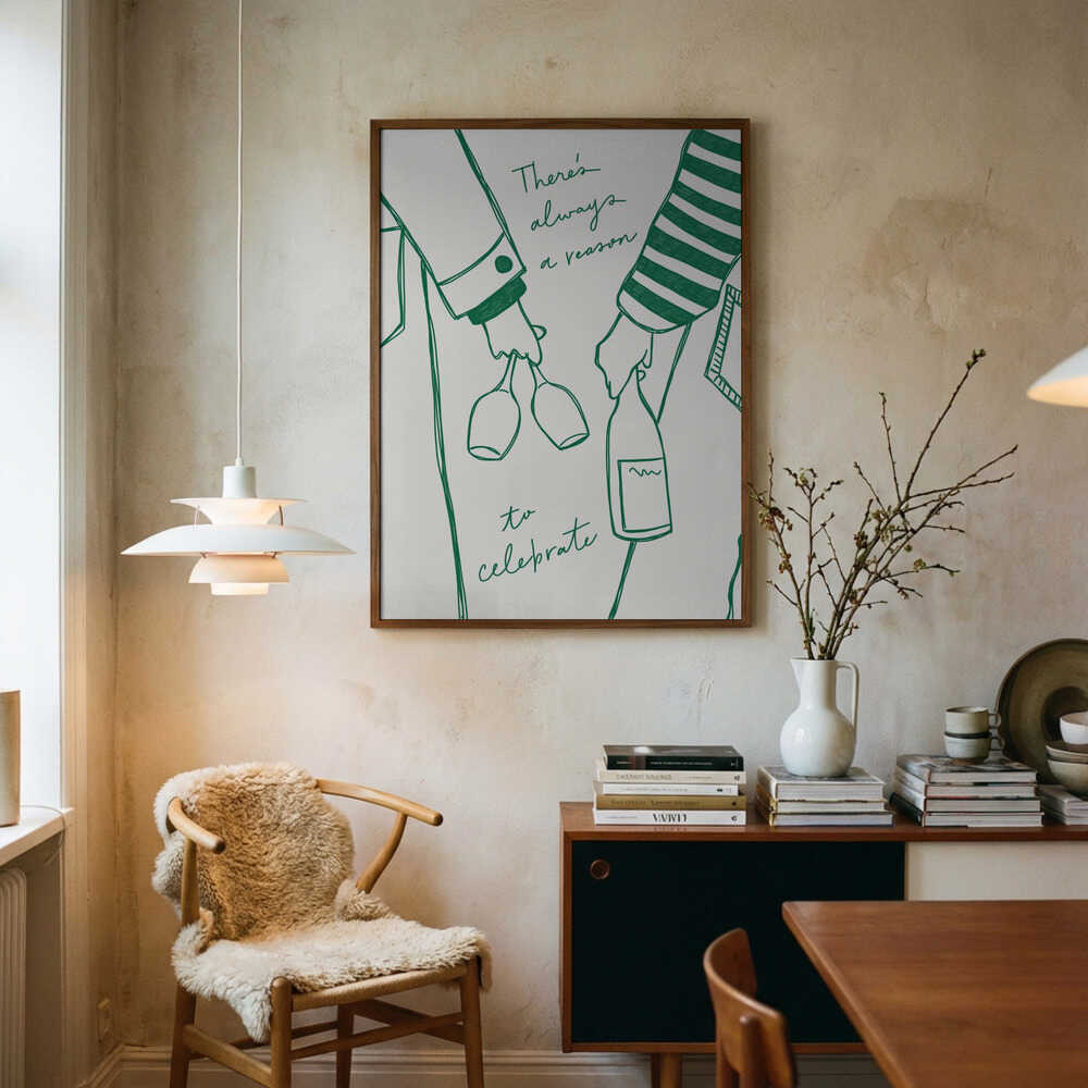 Reason To Celebrate Art Print UK — Food Minimal Wall Art — Kitchen — Wall It All Prints