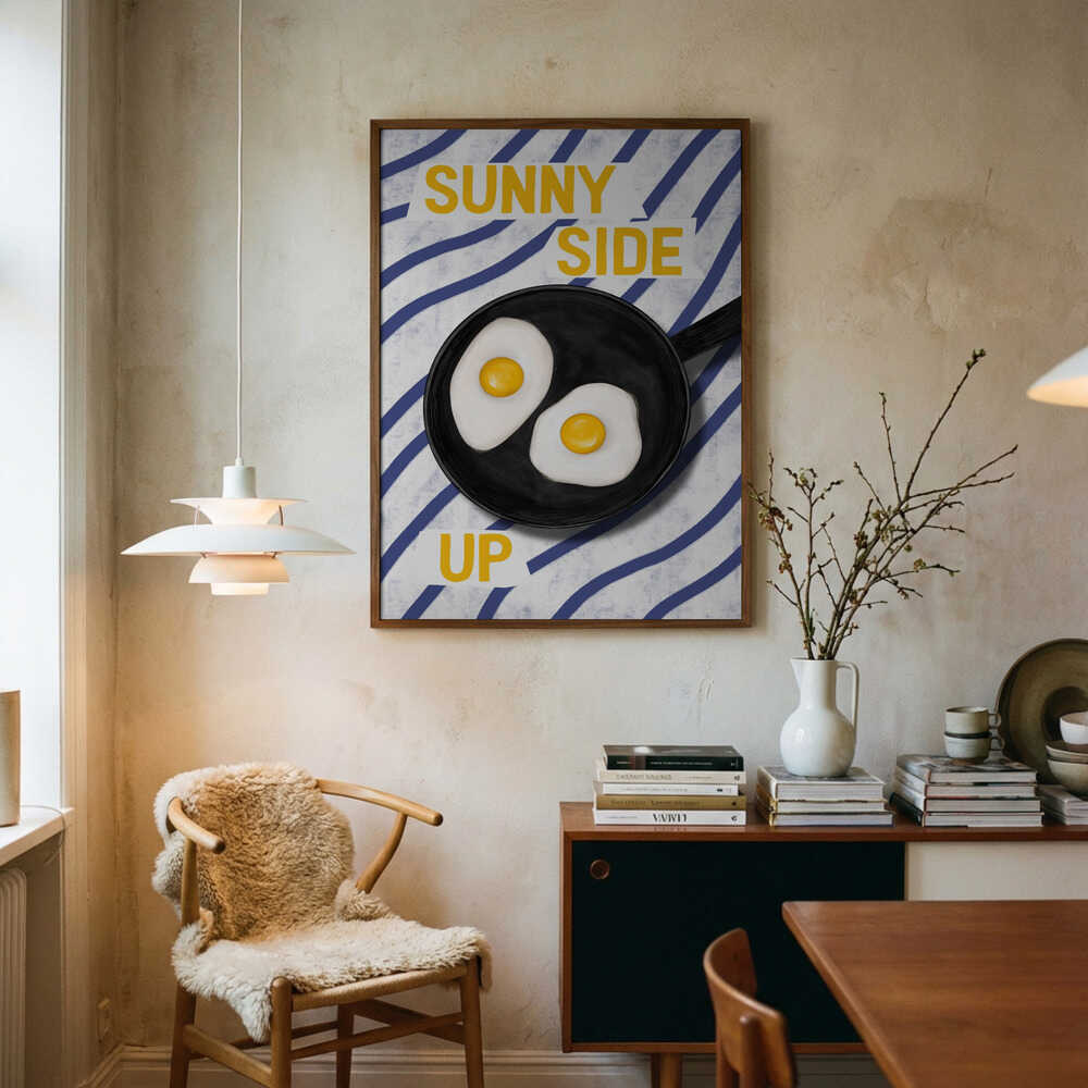 Sunny Side Up Eggs Art Print UK — Abstract Vibrant Wall Art — Kitchen — Wall It All Prints